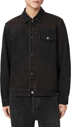 AllSaints Roth Denim Jacket in Overdyed Brown at Nordstrom, Size Xx-Large