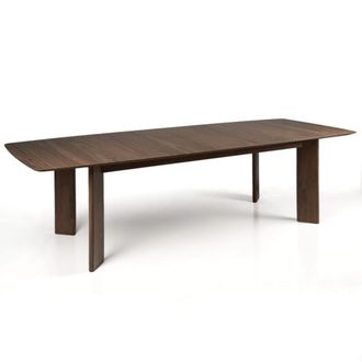 Oresteluchetta Mesa extensible madera maciza/mdf nogal oscuro-nogal 75x105x200-260