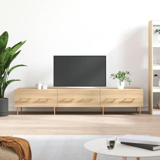 Berkfield Home TV Cabinet Sonoma Oak 150x36x30 cm Engineered Wood in Brown | Size: 150 x 36 x 30 cm