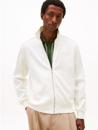 Tommy Hilfiger Mens Signature Zip Track Jacket - White - L