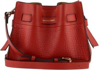 Pourchet Petit &eacute;paule - Dames - Schoudertassen - Rood - ONE Size - Leer - Tassen