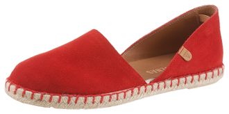 Verbenas Espadrille VERBENAS CARMEN SERRAJE, Damen, Gr. 36, rot, Veloursleder, Schuhe Espadrille, Schlupfschuh, Sommerschuh, Loafer mit typischem Jute-Rahmen