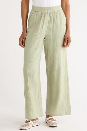 FRNCH Aymie Cotton Gauze Pull-On Pants in Pistache at Nordstrom Rack, Size X-Small