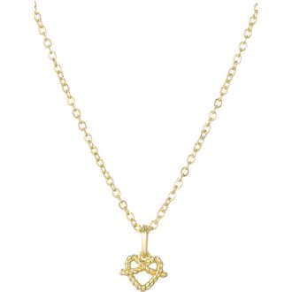 Adornia 14K Gold Plated Preztel Heart Pendant Necklace at Nordstrom Rack