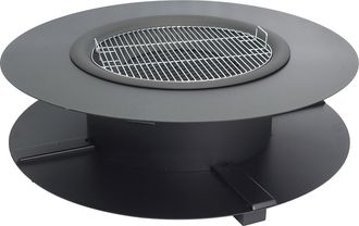Vente-Unique Brasero plancha grill con compartimento para le&ntilde;a - Ancho 120 x Prof. 120 x Alt. 40 cm - BARCENA