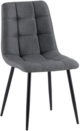 Clp Silla de comedor con patas de metal y asiento de Tela Gris oscuro