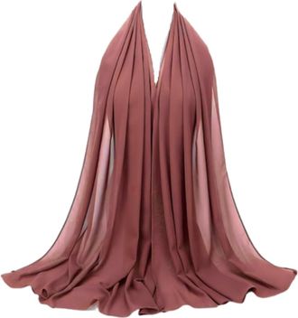 Generic Womens Ladies Sheer Soft Chiffon Shawls Wraps Lightweight Wedding Evening Party Dresses Scarf Bride (Coral)