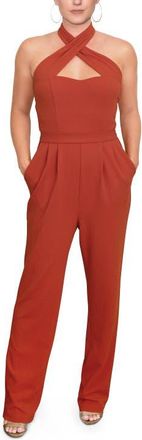Rachel Roy Roxie Halter Jumpsuit in Sienna at Nordstrom, Size X-Large