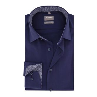 Olymp Olymp, Overhemden, Heren, Blauw, XL, Katoen, Olymp business overhemd donkerblauw