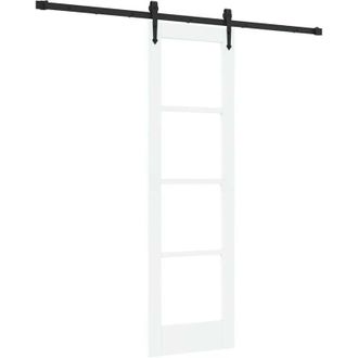 vidaXL Vidaxl - Puerta Deslizante Manual Blanco 61 X 198.5 Cm Madera Y Metal