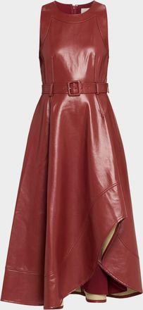 Cinq à Sept Vegan Leather Zelda Midi Dress