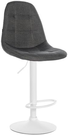 Clp Clp - Taburete De Bar Elmore De Tela Gris Oscuro Metal Blanco Mate