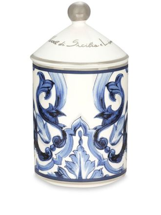 Dolce & Gabbana Abstract-Print Scented Candle - Unisex - Porcelain/Perfum (Fragrance)/Wax/Cotton