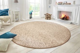 Hanse Home Teppich »Wolly 2« rund 12 mm Höhe Flachgewebe, Skandi, Woll-Optik, Esszimmer, Wohnzimmer, Flur