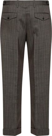 Dries Van Noten Mens Tailored Trousers Philip Cement Wool Brown