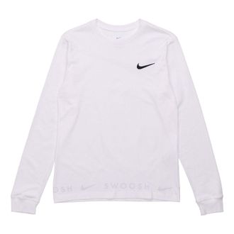 Nike Sportswear Back Logo Swoosh Crew-neck Long Sleeve White DA0336-100