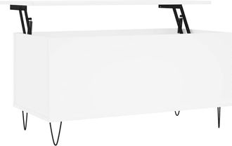 vidaXL Mesa De Centro Madera Contrachapada Blanco 90x44,5x45 Cm Vidaxl