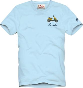MC2 Saint Barth Portofino Cotton Front Print T-Shirt - Heren - T-shirts - Blauw - XL - Katoen - Tops