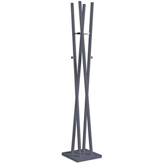 HERDASA Perchero Moderno Mod. 470 Herrajes Cromo Brillo Lacado Azabache, 182 Cm(alto)34 Cm(ancho)34 Cm(largo)