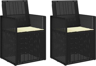 vidaXL Sillas De Comedor De Jard&iacute;n 2 Uds. Antracita Y Crema Pp Vidaxl