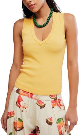 Free People Neria Rib Tank in Golden Finch at Nordstrom, Size X-Large
