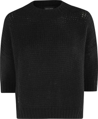 Roberto Collina Three-Quarter Sleeve Crew Neck Sweater