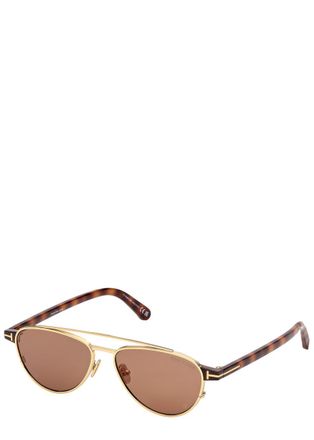 Tom Ford Anthony Aviator-style Sunglasses - Gold Rose - One Size