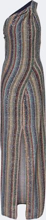 Missoni Zigzag sequined one-shoulder lam&eacute; gown