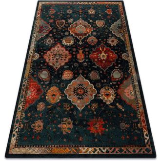 RugsX Wool carpet POLONIA Abrash oriental, flowers navy blue blue 170x235 cm