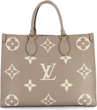 Louis Vuitton Cream Tourterelle Monogram Empreinte Shoulder Bag Tote Bag (Pre-Owned)