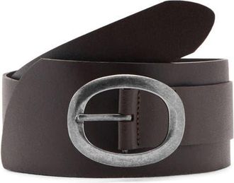 Mango Obi Leather Belt in Chocolate at Nordstrom, Size Medium