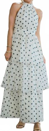 Flying Tomato Polka Dot Tiered Dress In Ivory And Black