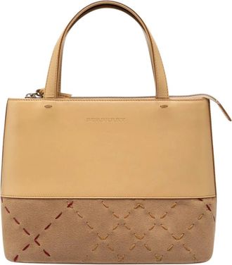Burberry Pre-owned Handbags, female, Brown, Size: ONE SIZE Pre-owned Structured Leather Tote Bag