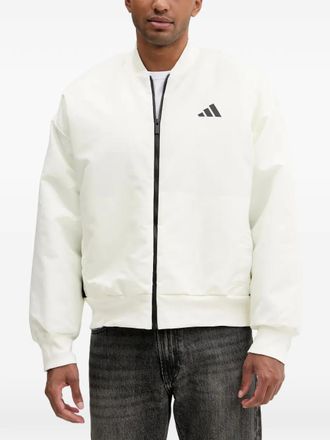 adidas zip-up logo bomber jacket - Neutrals