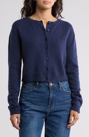 Abound Classic Crewneck Cardigan in Navy Iris at Nordstrom Rack, Size X-Small