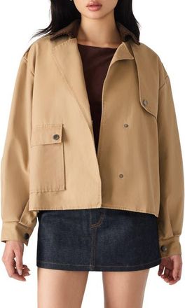Steve Madden Luisa Twill Jacket in Tan at Nordstrom, Size Xx-Large