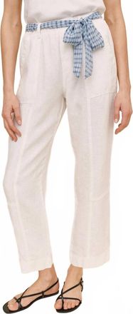 Bella Dahl Seamed Pant With Printed Sash In White