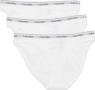 Calvin Klein Underwear Icon Logo Bikini 3-Pack Womens Underwear White/White/White : MD (US 8-10), Cotton/Elastane
