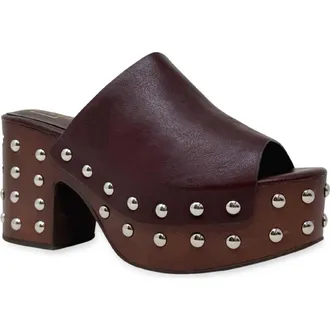 Shushop Holly Platform Slide Sandal in Bordeaux at Nordstrom, Size 7.5