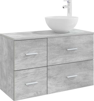 vidaXL Juego De Muebles De Ba&ntilde;o 2 Uds. Gris Hormig&oacute;n Vidaxl
