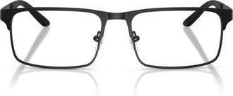 Emporio Armani 55mm Rectangle Optical Glasses in Matte Black /Demo Lens at Nordstrom