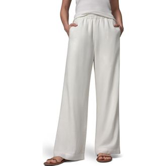DKNY Linen Blend Pull-On Wide Leg Pants in Cream at Nordstrom, Size X-Small