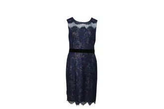 Notte By Marchesa Marchesa Notte Lace Sequined Midi Dress in Blue Polyester
