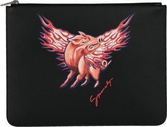 Givenchy Zodiac Pig Graphic Leather Pouch