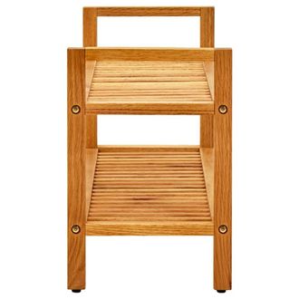 Berkfield Home Shoe Rack with 2 Shelves 100x27x40 cm Solid Oak Wood in Brown | Size: 100 x 27 x 40 cm