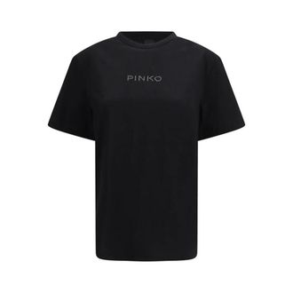 Pinko T-Shirts, female, Black, Size: XS Classic Cotton Crew Neck T-Shirt
