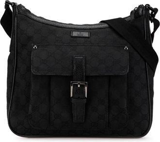 Gucci Pre-owned Cross Body Bags, female, Black, Size: ONE SIZE Pre-owned GG Canvas Crossbody Bag