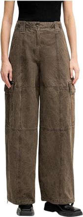 Kenzo Dyed Canvas Cargo Pants - Dames - Loose Fit Jeans - Bruin - XS - Katoen - Jeans