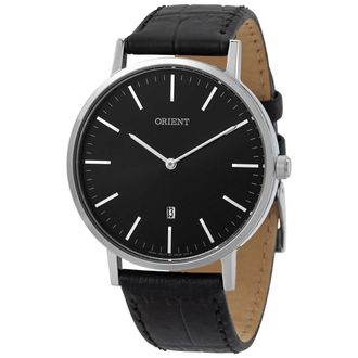 Orient Classic Quartz Black Dial Black Leather Mens Watch FGW05004B0