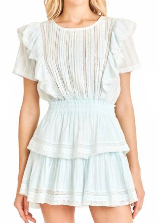LoveShackFancy Natasha Mini Dress In Horizon Blue Hand Dye